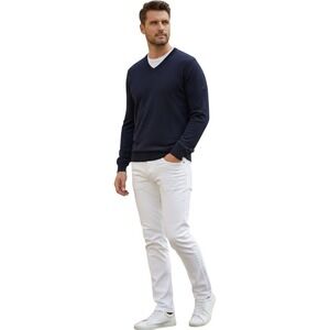 AG Adriano Goldschmied Green Label NEW Navy Blue V-Neck Raglan Sweater Mens M